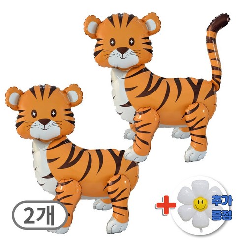 스마일파티 4D 입체 동물 애니멀 풍선 생일 파티, 2개, 호랑이