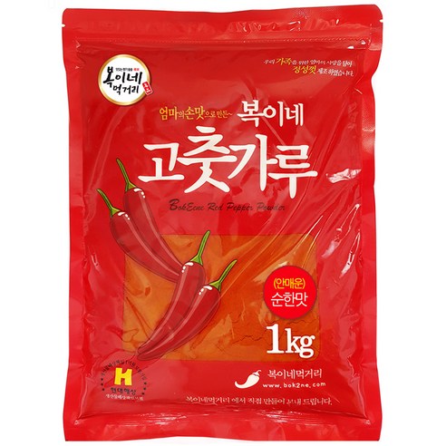 복이네먹거리 중국산 안매운고추가루 어린이용 순한맛 떡볶이소스용, 1개, 1kg