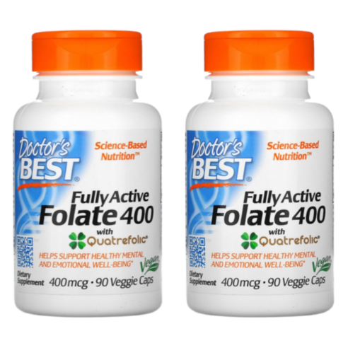 Doctor's Best Folate 미국 닥터스베스트 풀리 액티브 엽산 400mcg 닥베 90베지캡슐 2팩, 2개, 90개