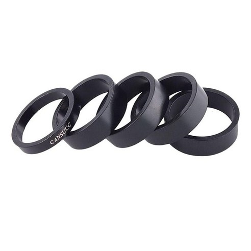 6PC 자전거 헤드셋 간격 알루미늄 합금 자전거 줄기 헤드셋 간격 적합 1 1/8 인치 줄기 MTB 자전거 도로 자전거와, 검정, 28.6mm