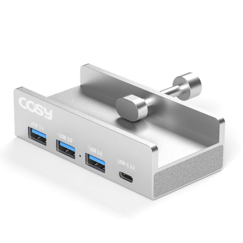 클램프 멀티 허브 USB 3.0 3포트 C타입 메탈소재 모니터 스탠드 책상 아이맥 장착 거치