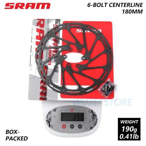 브레이크패드 SRAM MTB 센터라인 G3 HS1 6 볼트 CNTRLN XR 160/180 / 203mm 디스크 브레이크 로터 센터 락, CENTERLINE 180 박스형