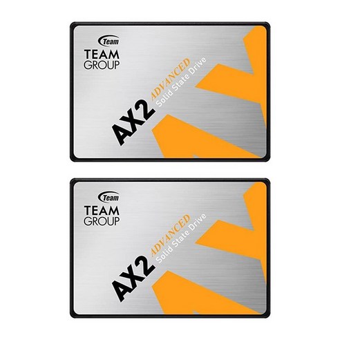 TEAMGROUP AX2 512GB 2팩 3D 낸드 TLC 2.5인치 SATA III 내부 솔리드 스테이트 드라이브 SSD (읽기 속도 530MB/s) 노트북 및 PC 데스크톱과, 고급(AX2)