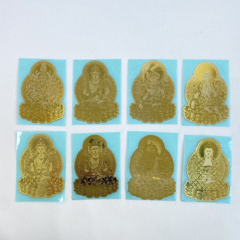 행운과 번영을 가져다주는 불교 수호신 스티커 부적 세트