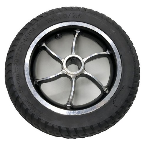 Monland 10 인치 전기 스쿠터 타이어 10x2/10x2.5 솔리드 댐핑 고무 휠 M365 Pro 용, 검은 색