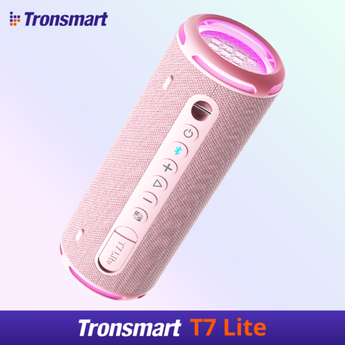 Tronsmart T7 Lite 휴대용 출력24W LED 캠핑 블루투스 스피커, 핑크