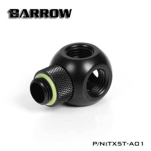 Barrow TX5T-A01 G1 / 4 X5 블랙 실버 익스텐더 회전 5 웨이 큐빅 어댑터 좌석 물 냉각 컴퓨터 액세서리, [02] white, white