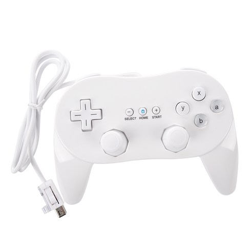 AFBEST Nintendo Wii White용 전문 클래식 게임 컨트롤러, 1개, 하얀