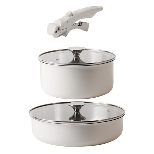 히라 베루스 스텐 316 인덕션 통3중 멀티핸들 냄비세트, 1세트, 3종(18cm+22cm+28cm), 아이보리
