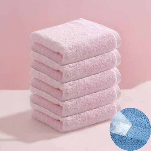 포근썸 150g 먼지없는 고급 수건, 핑크, 5개