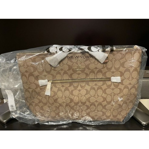 코치 갤러리 토트백 시그니처 레더