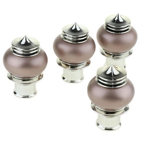 4pcs 장식적인 우아한 디자인 창 커튼 막대 끝 Drapery 레일 폴 헤드 캡 28mm 내부 직경, 로즈 골드, 금속