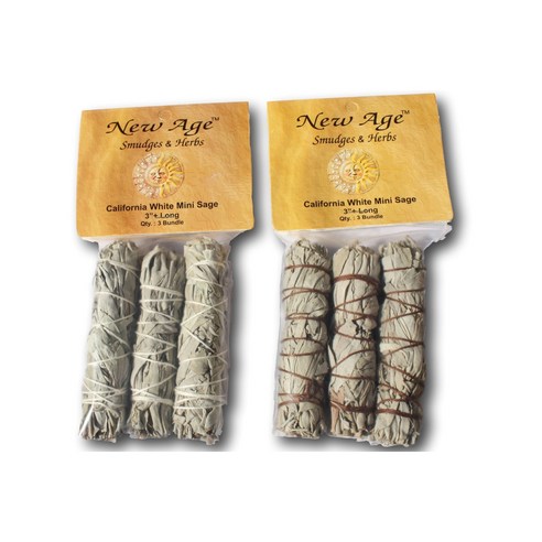 2 X 화이트 세이지 스머지 스틱 3팩 2 X White Sage Smudge Stick 3-Pack, 1개