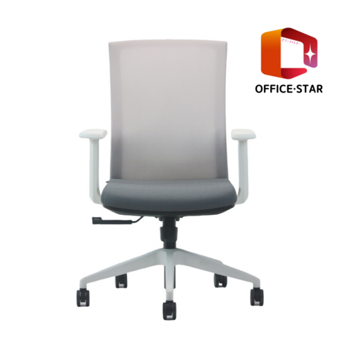 일본정품브랜드 OFFICE . STAR ENE-X 사무용 의자 회의실용 학생용 컴퓨터 메쉬 체어, 흰색 + 회색 + 회색
