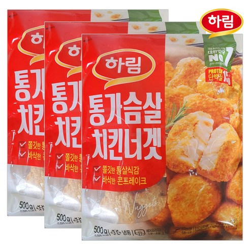 냉동 하림 치킨 너겟 1000g 에어프라이어 간식 반찬, 1kg, 5개