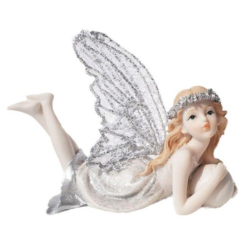 천사 동상 크리스탈 케루빔 입상 삽화 조각 장식 선물, 하얀색, 폴리수지