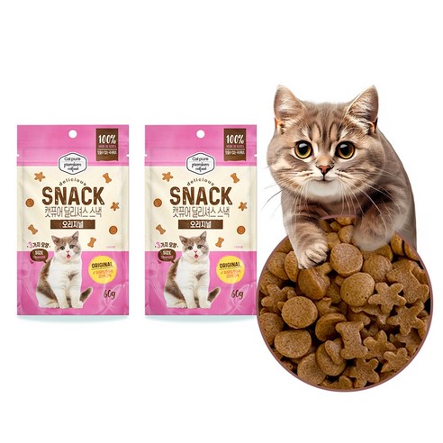 캣퓨어 고양이 딜리셔스 스낵 오랄 콤플렉스, 2개, 60g, 냥이에게 필수영양간식-오리지널