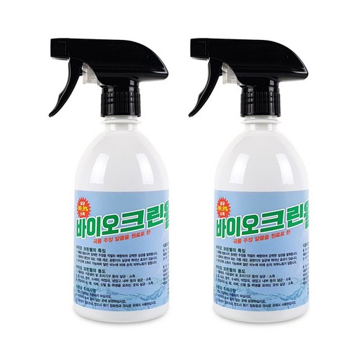 크로바 바이오크린웰 500ml 뿌리는 살균소독제 발효알콜, 2개