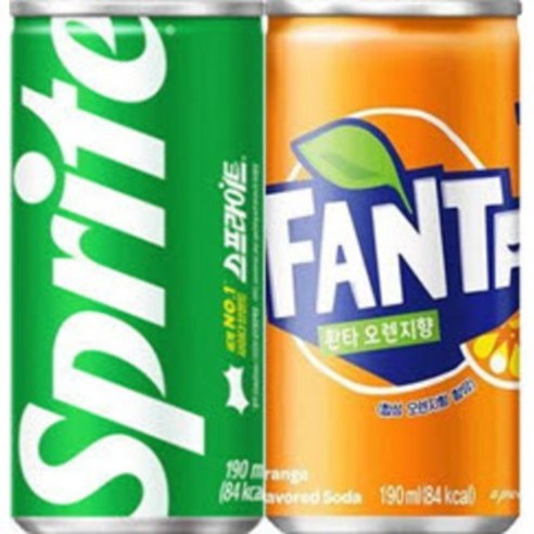 마셔몰 스프라이트190mx15캔+환타오렌지190mlx15캔 (총30캔), 190ml, 1세트