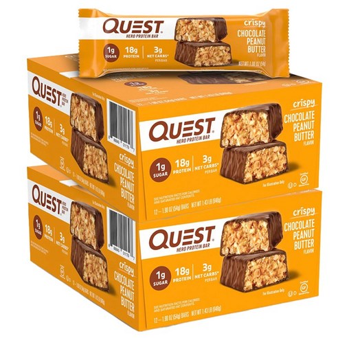 퀘스트뉴트리션 히어로 프로틴 바 크리스피 12개입, 2개, 648g