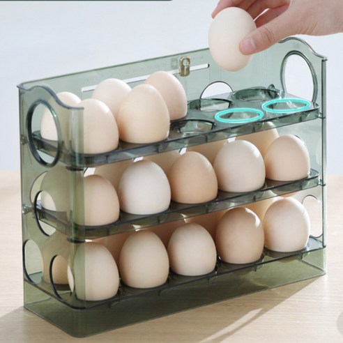 계란을 신선하게 보관하고 정리하는 30구 자동 오픈 계란 보관함