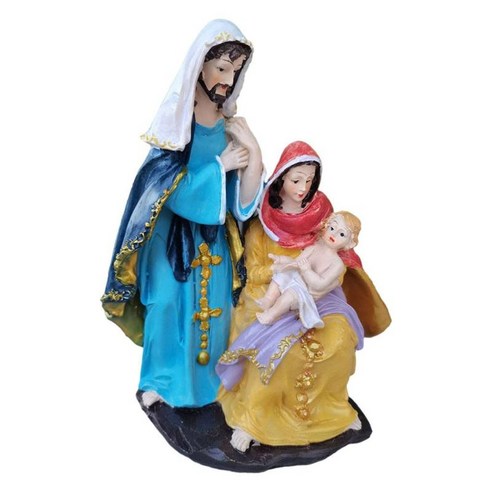 거룩한 가족 탄생 인형 교회 크리스마스 실내 탄생을위한 예수 그리스도 동상 탄생-브론 장면 장식-크리스마스, 여러 가지 빛깔의, 수지
