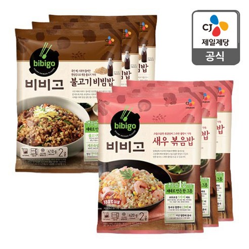 비비고 새우 볶음밥 420g 3개 + 불고기 비빔밥 410g 3개, 1세트
