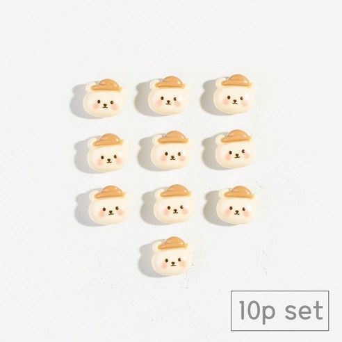 84x84 냉장고 현관문 인테리어 자석 마그넷, 브라운모자곰돌이10p