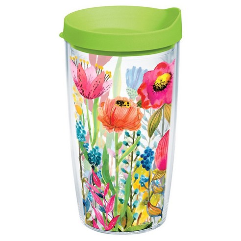 터비스 킵 드링크 핫 & 콜드 텀블러, Watercolor Wildflowers, 473ml