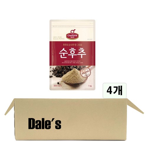 데일즈기획 대상 쉐프원 순후추, 4개, 1kg