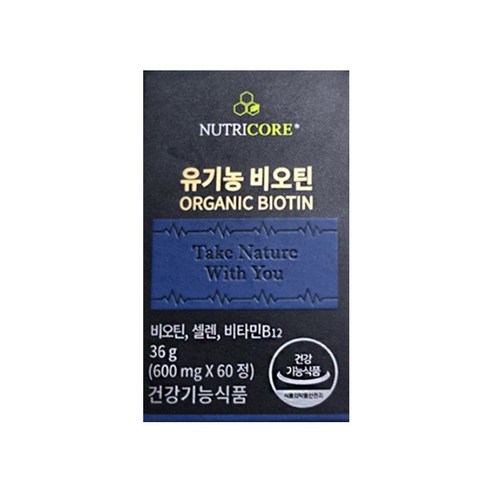 뉴트리코어 유기농 비오틴 600Mg x 30정, 1개, 30개