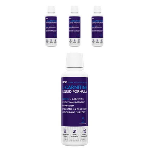 알에스피 L-카르니틴 리퀴드 포뮬라 3000mg 베리맛, 473ml, 4개