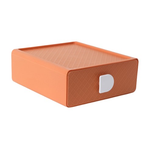 데스크탑 주최자 스토리지 서랍 메이크업 박스 쌓을 수있는 쥬얼리 컨테이너 대용량 사무실 보관함 상자 - 오렌지, 하나, 보여진 바와 같이