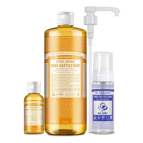 닥터브로너스 캐스틸 솝 시트러스 오렌지 950ml+60ml & 거품용기, 1개