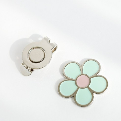 데이지 골프 볼마크 자석클립 Silver Frame, Mint Green, 1개