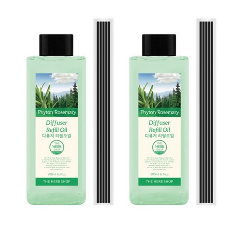 더허브샵 디퓨저 리필 오일, 피톤로즈마리, 200ml, 2개