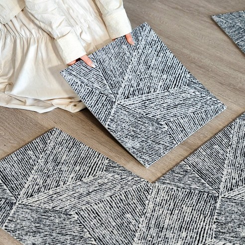 하이주 디자인 패턴 논슬립 카페트 방음 매트 먼지없는 사계절 단모 러그 거실 카페트 DIY 타일카페트 12P(1.2m x 1.6m) 두께9mm
