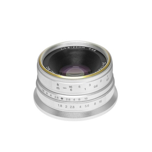 7Artisans 25mm F1.8 실버 APS 광각 렌즈/소니 E 마운트