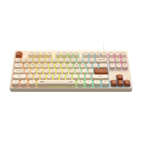 앱코 MK87 저소음 텐키리스 멤브레인 키보드 (오트밀)