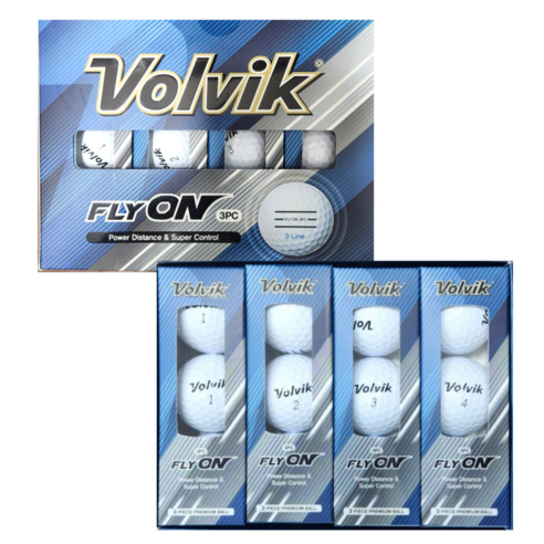 Volvik 3PC 3선 골프공, 화이트, 1세트, 12개입