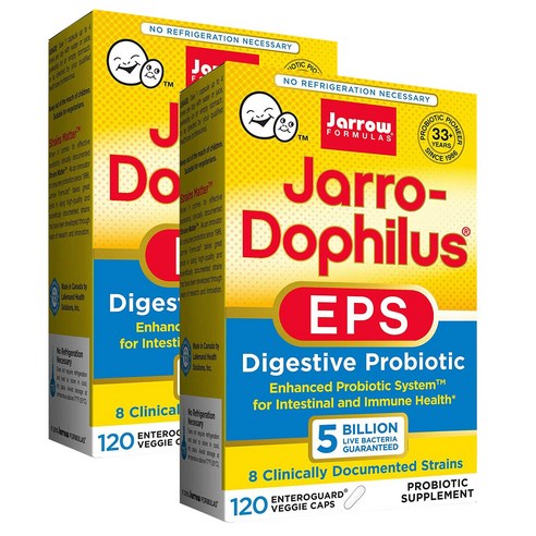 재로우 자로-도필러스 EPS 다이제스티브 프로바이오틱 유산균 5 빌리언 베지캡, 2개, 120개입