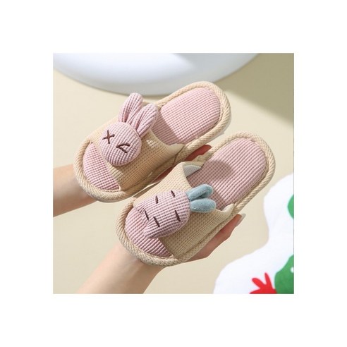 래빗풋 온가족 당근토끼 거실 실내화, 핑크, 1개