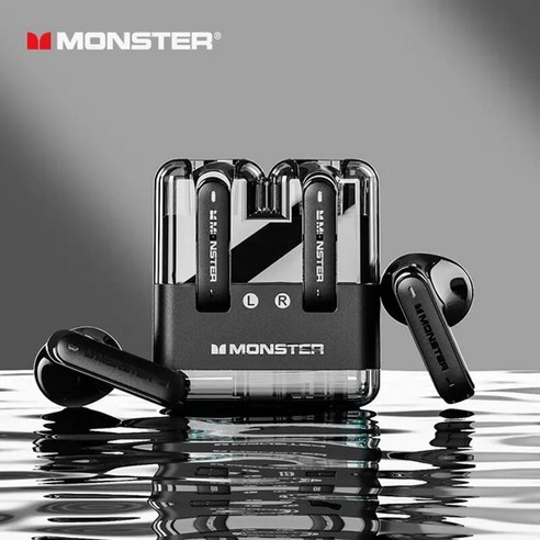 오리지널 몬스터 XKT12 게임용 이어폰 블루투스 5.3 TWS 무선 헤드셋 HIFI 사운드 이어버드 소음 감소 헤드폰 300mAh, XKT12 Black, XKT12 Black