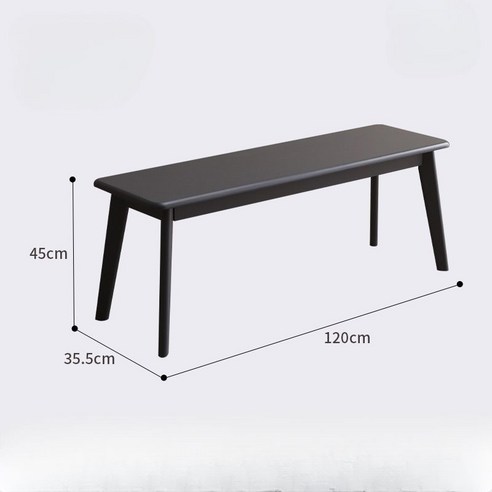 원목 현관벤치 북유럽 인테리어 신발장의자 식탁 벤치형 스툴, 블랙 (1m)