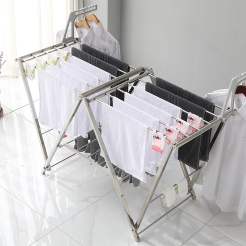 넉넉함과 튼튼함으로 빨래 고민을 덜어주는 메가브리즈 가족맞춤형 스테인레스 빨래건조대