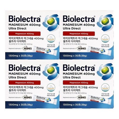 바이오렉트라 마그네슘 400 울트라 다이렉트 1300mg x 30포 4개