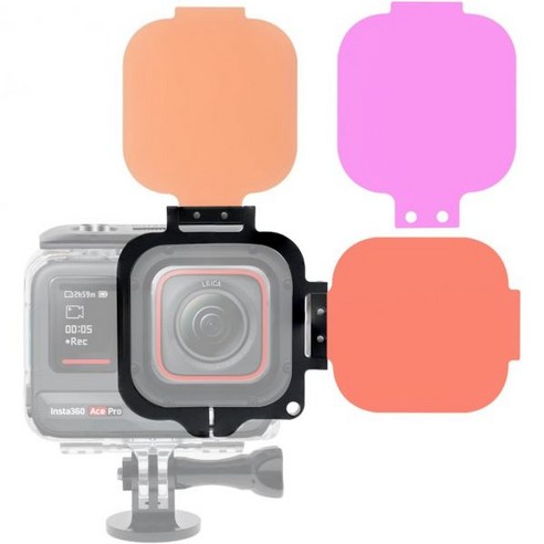 Insta360 에이스 프로 공식 방수 하우징 케이스 색상 보정 액세서리용 3팩 다이브 플립 필터 - 레드 라이트 마젠타인 다이빙/스쿠버 스노클링/수중 사진