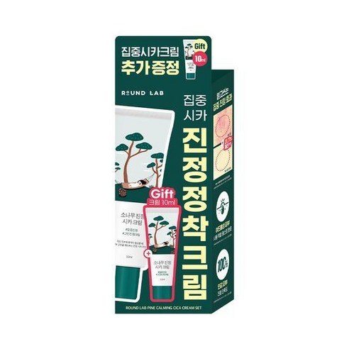 라운드랩 소나무 진정 시카 크림 50ml +10ml, 1세트, 60ml