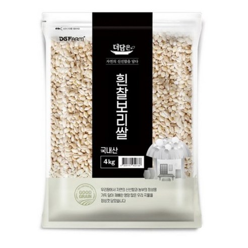 더담은 국산 흰찰보리쌀, 4kg, 4개