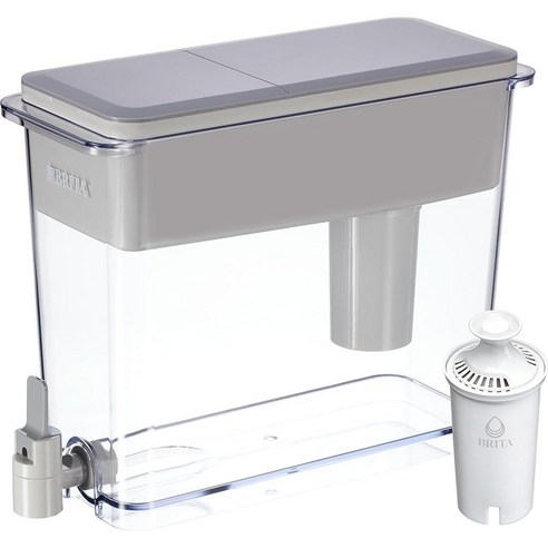 Brita XL 워터 필터 디스펜서 그레이 스탠다드 교체 1개 포함 100800, Water Dispenser, Standard Filter, 27 Cup, Gray